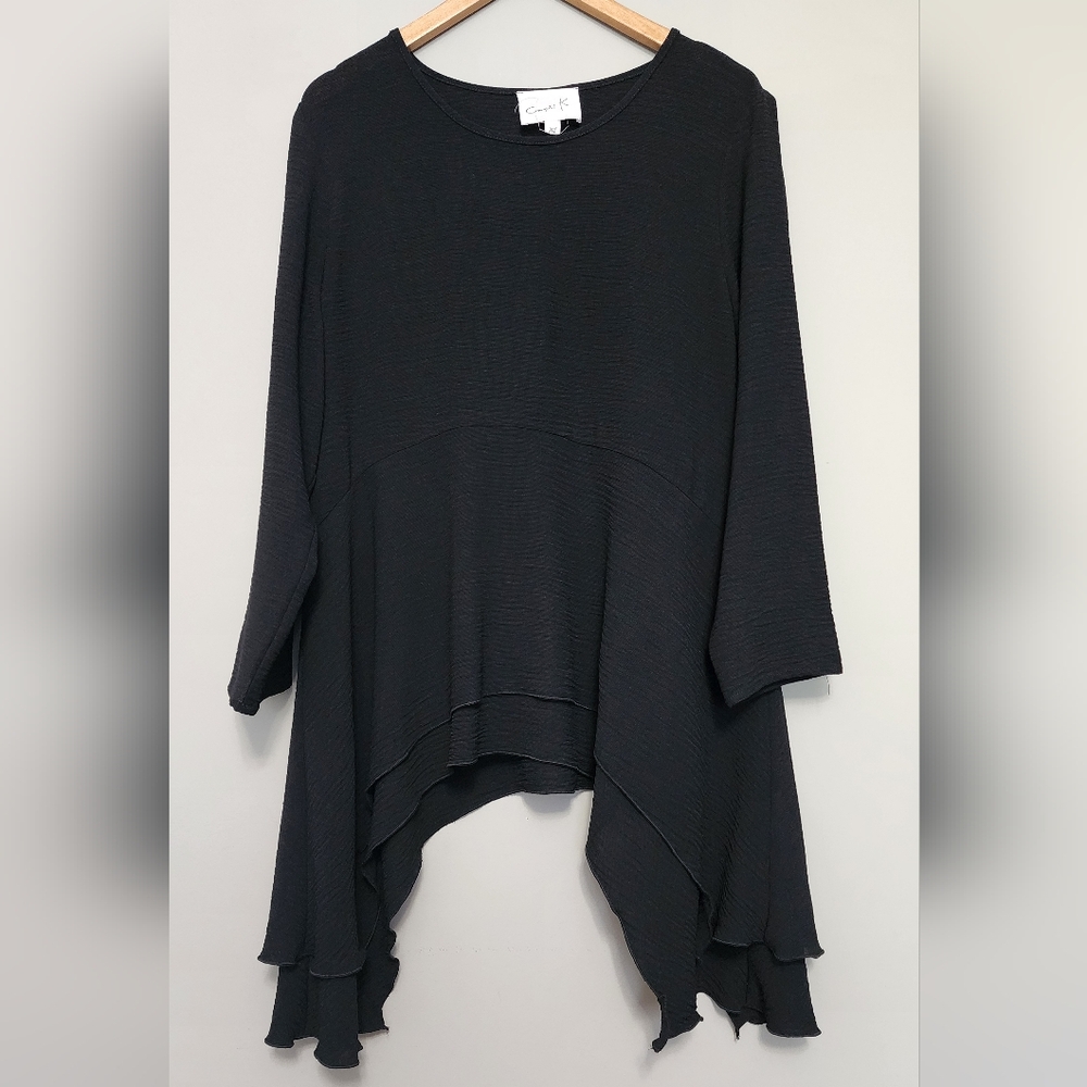 Compli K long black blouse size XL
